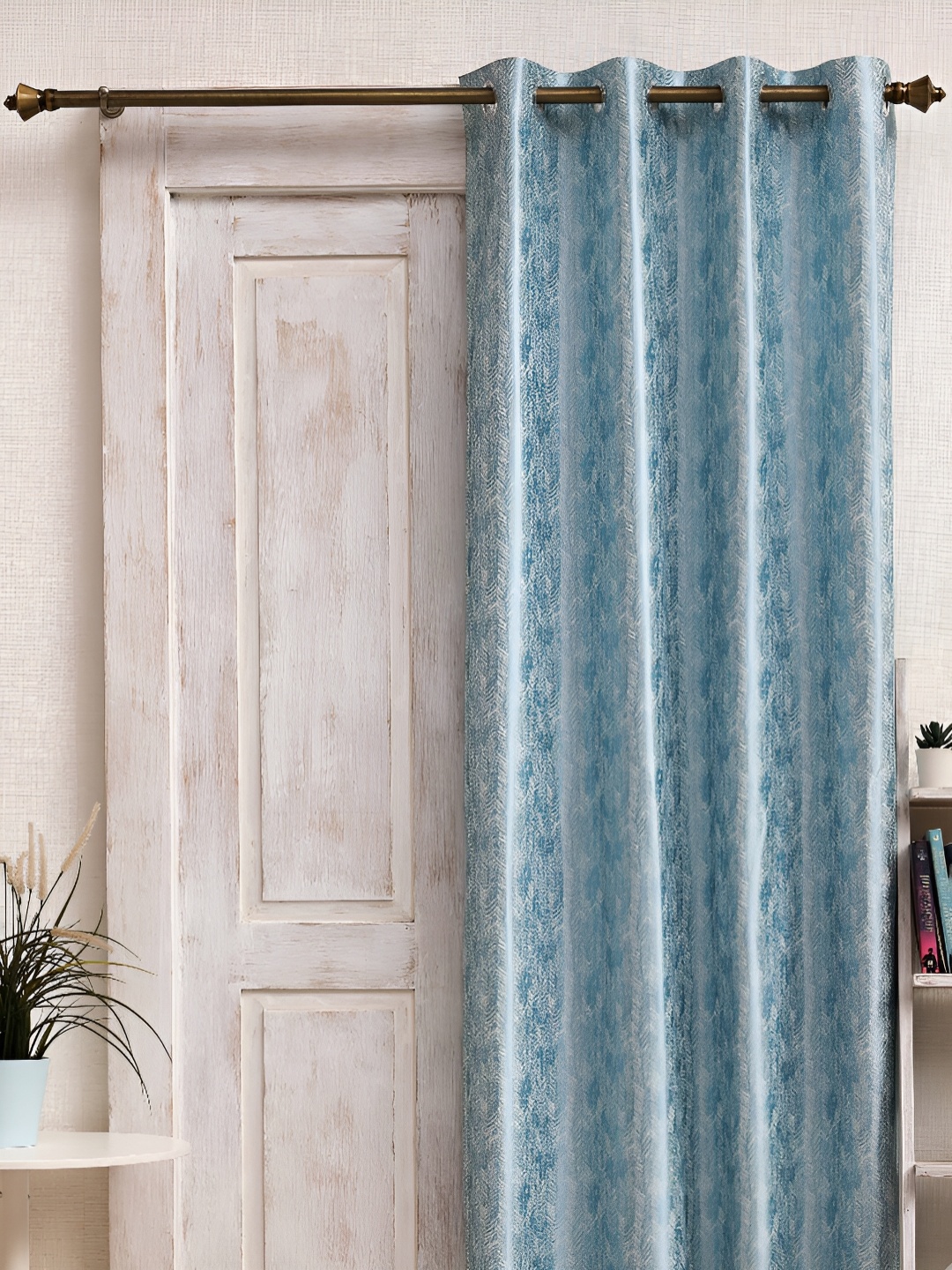 

Ariana Blue & White Room Darkening Window Curtain