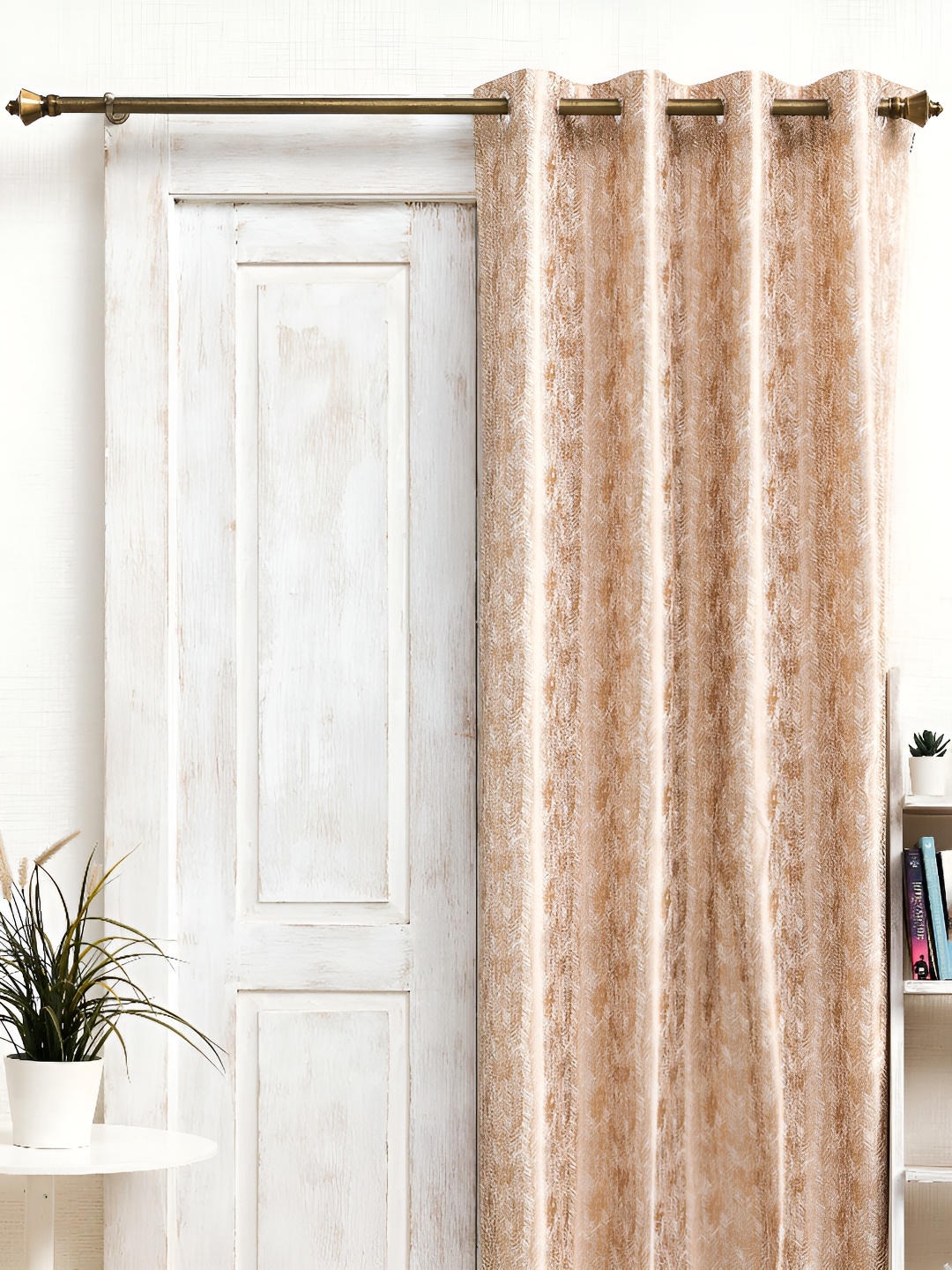 

Ariana Coffee Coffee Brown & White Abstract Room Darkening Window Curtain