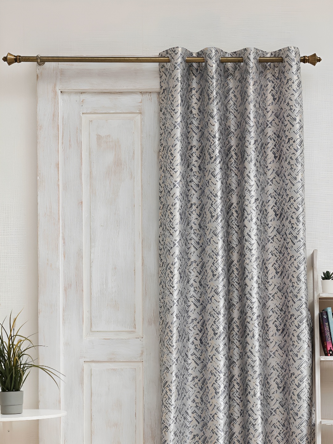 

Ariana Grey & White Abstract Room Darkening Window Curtain