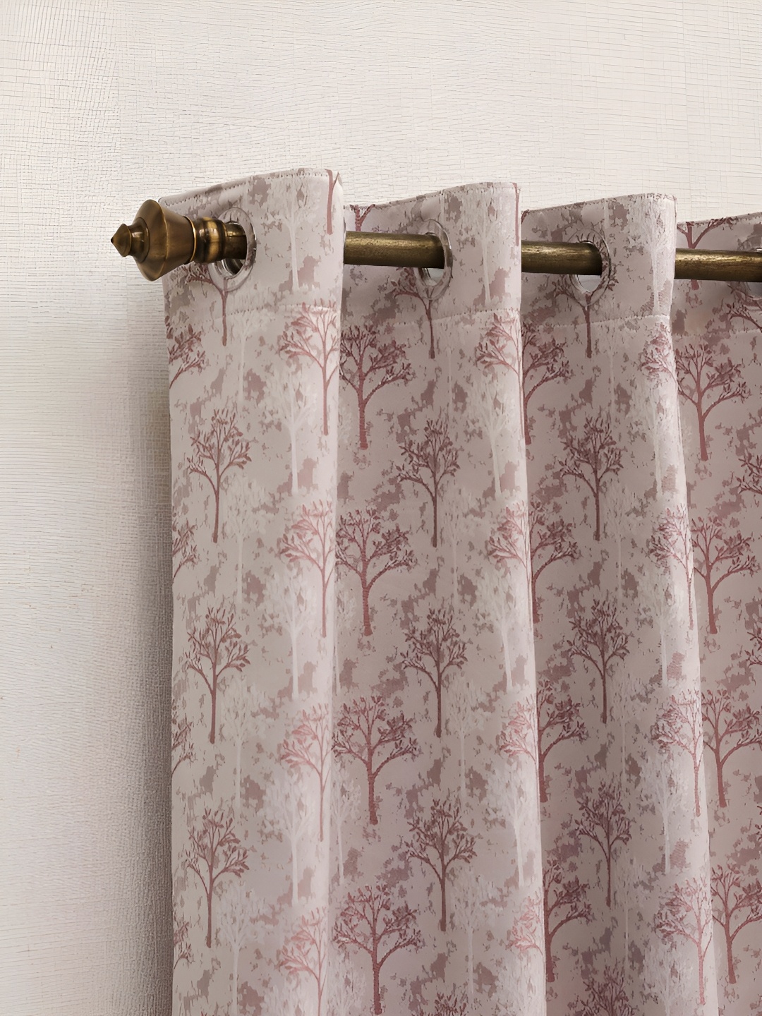 

Ariana Beige & Pink Floral Room Darkening Long Door Curtain