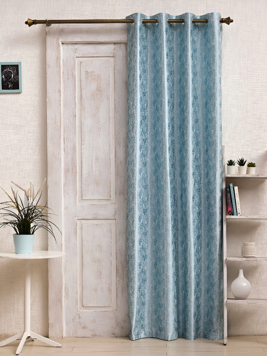 

Ariana Blue & White Abstract Printed Room Darkening Door Curtain