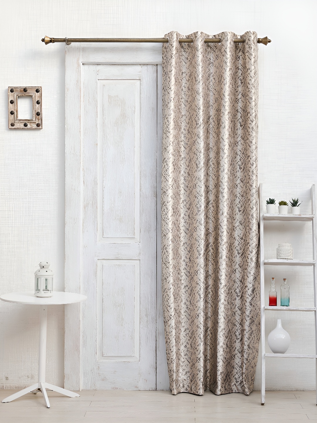 

Ariana Chippy Brown & Grey Abstract Printed Room Darkening Door Curtain