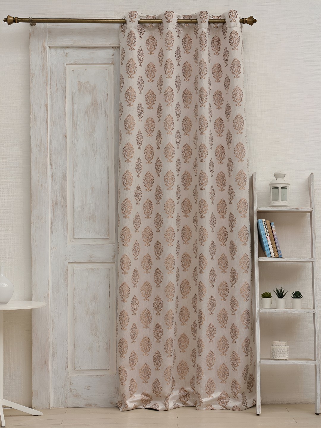 

Ariana Coffee Brown & Grey Ethnic Motifs Jacquard Room Darkening Long Door Curtain