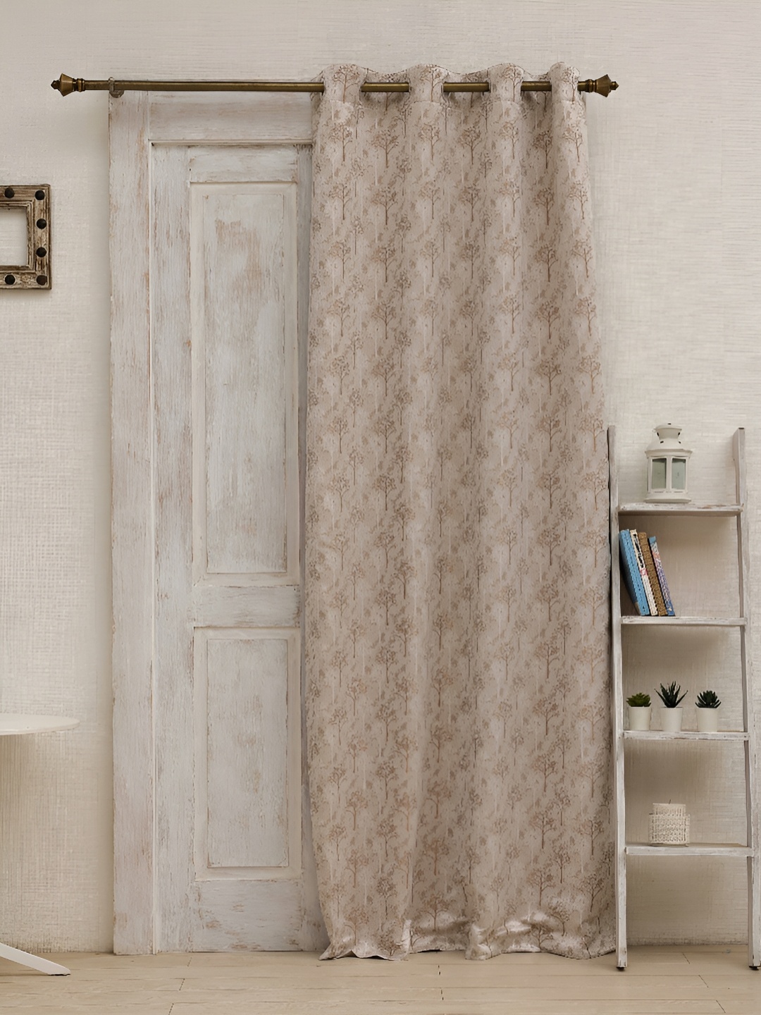 

Ariana Eden Coffee Brown & Grey Floral Room Darkening Long Door Curtain