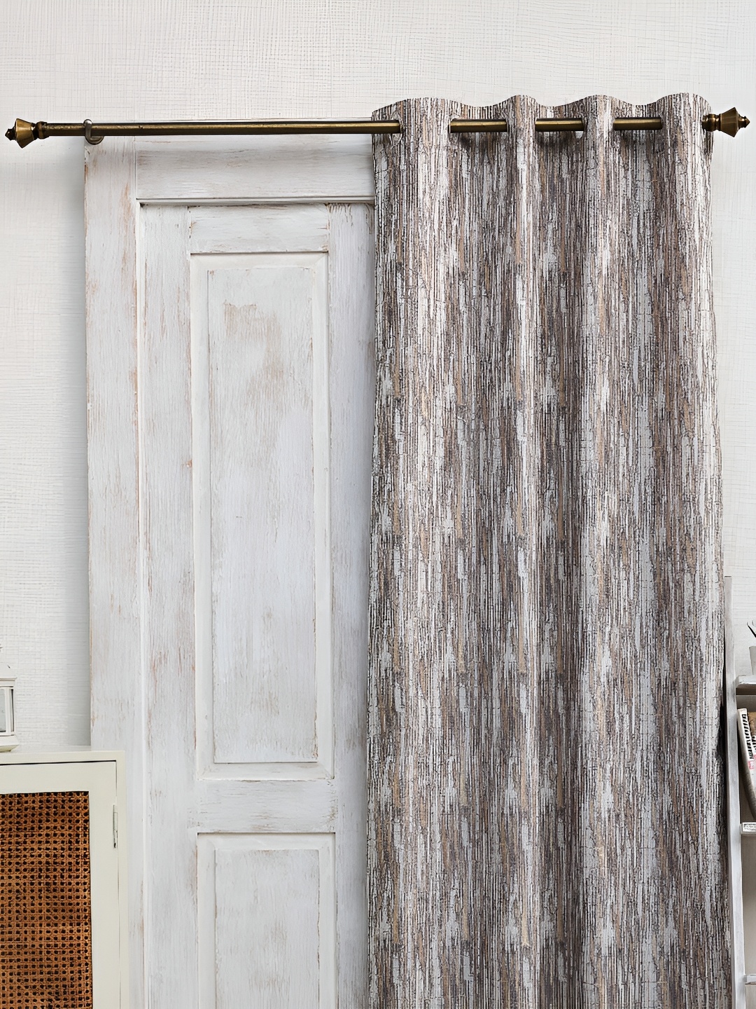 

Ariana Grey & Beige Abstract Room Darkening Window Curtain