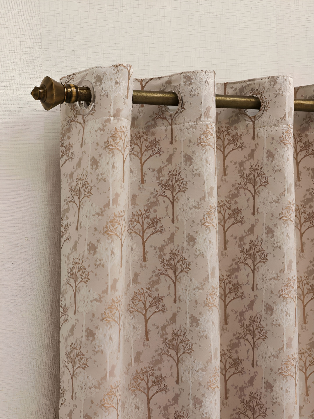 

Ariana Coffee Brown Floral Printed Room Darkening Window Curtain