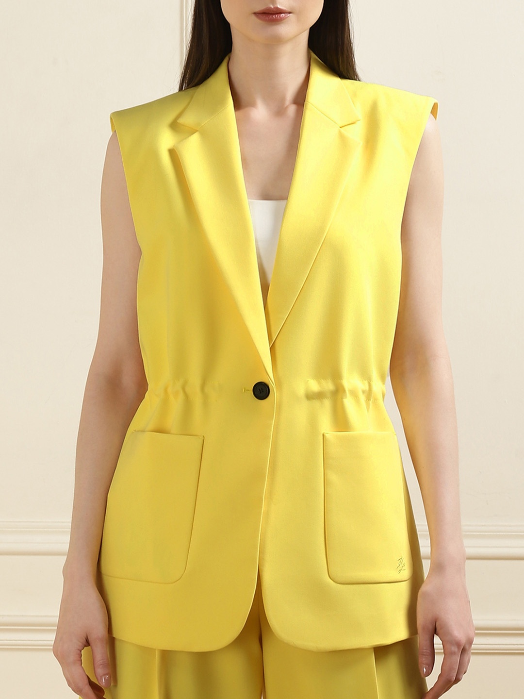 

Karl Lagerfeld Women without Longline Open Front Jacket, Yellow