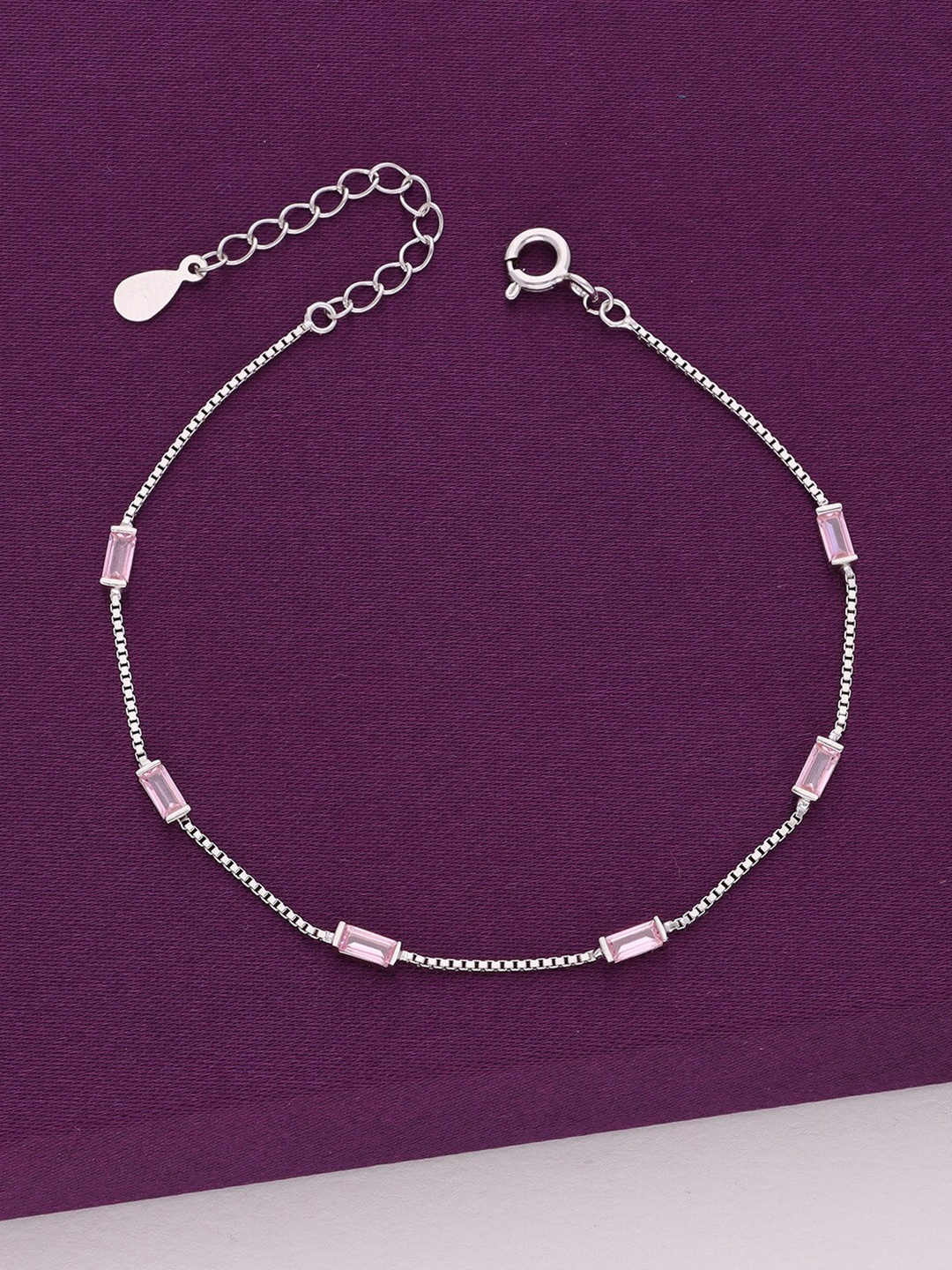 

KAI JEWEL 925 Sterling Silver Cubic Zirconia Rhodium-Plated Link Bracelet