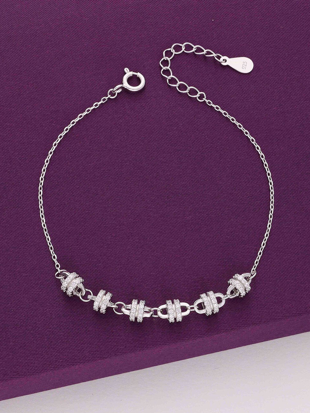 

KAI JEWEL Sterling Silver Cubic Zirconia Rhodium-Plated Link Bracelet