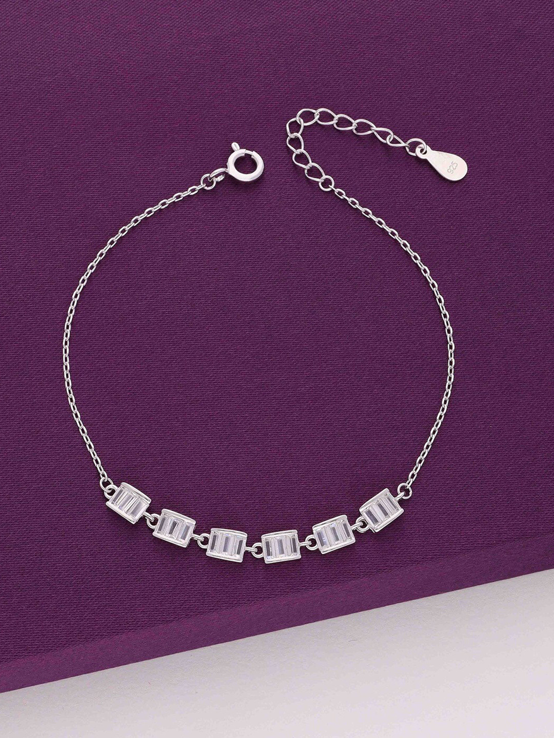 

KAI JEWEL Sterling Silver Cubic Zirconia Rhodium-Plated Link Bracelet