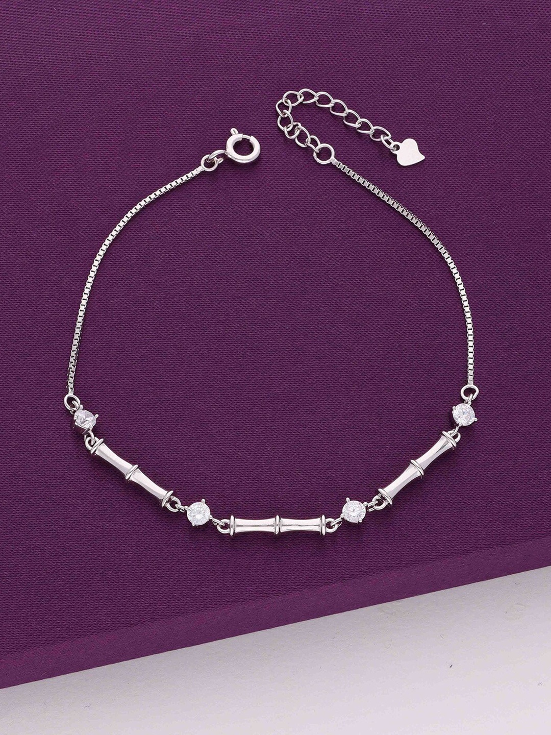 

KAI JEWEL Sterling Silver Cubic Zirconia Rhodium-Plated Link Bracelet