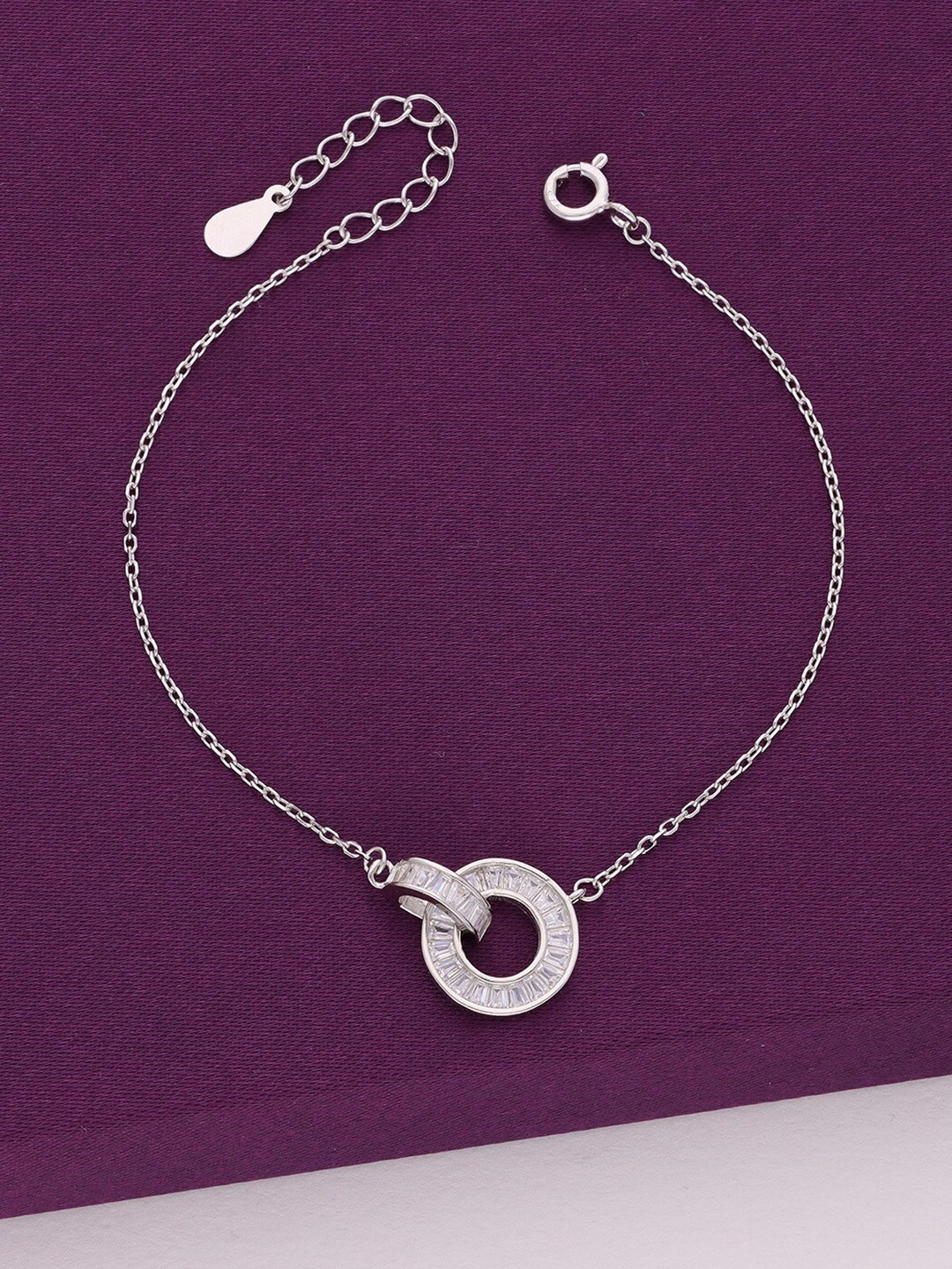 

KAI JEWEL Sterling Silver Cubic Zirconia Rhodium-Plated Link Bracelet