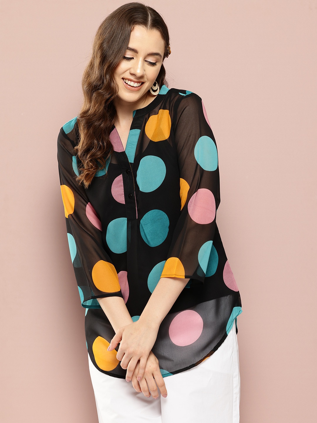 

Qurvii Women Comfort Geometric Printed Casual Shirt, Multi