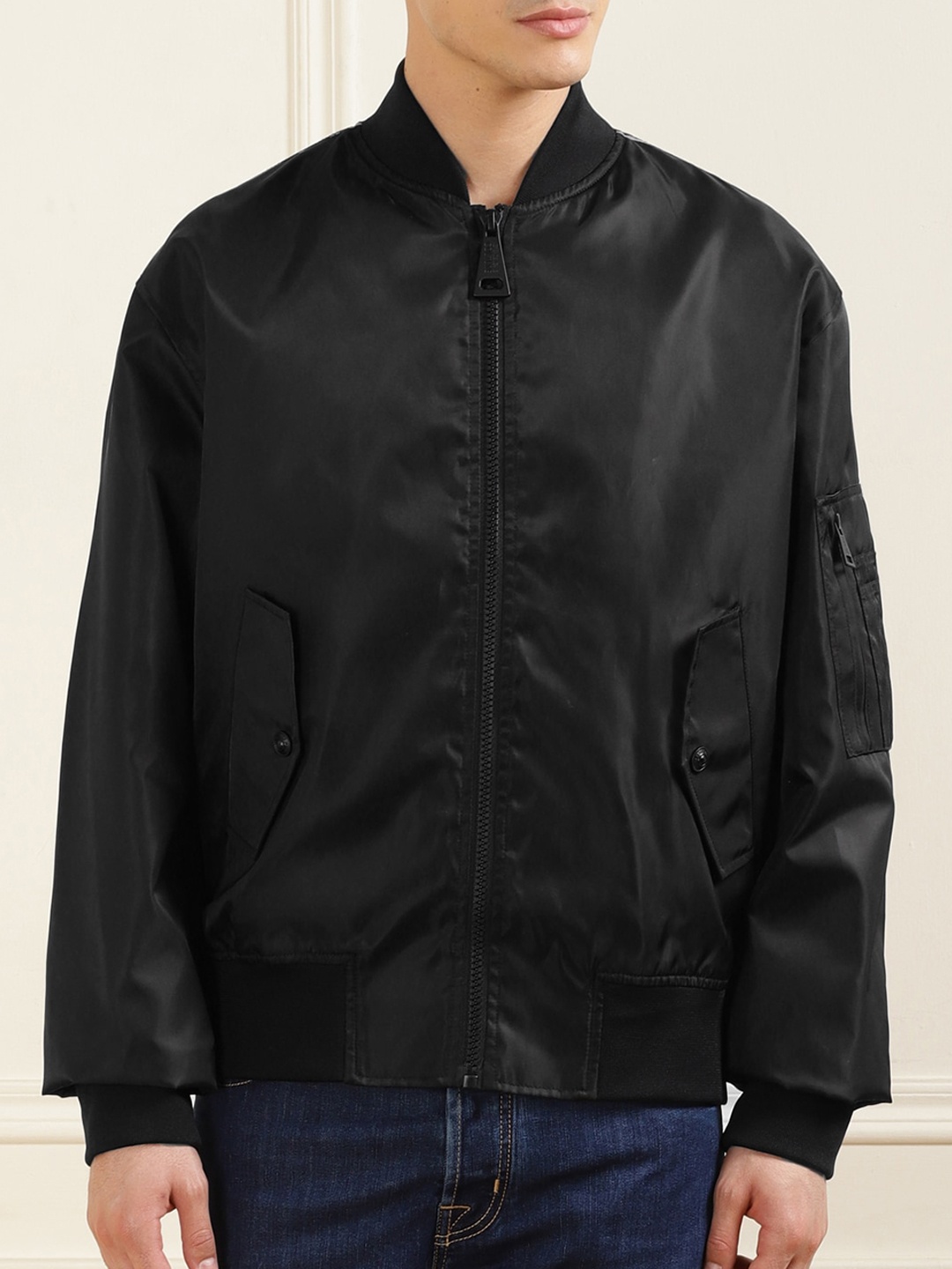 

Versace Jeans Couture Men Solid Bomber Jacket, Black