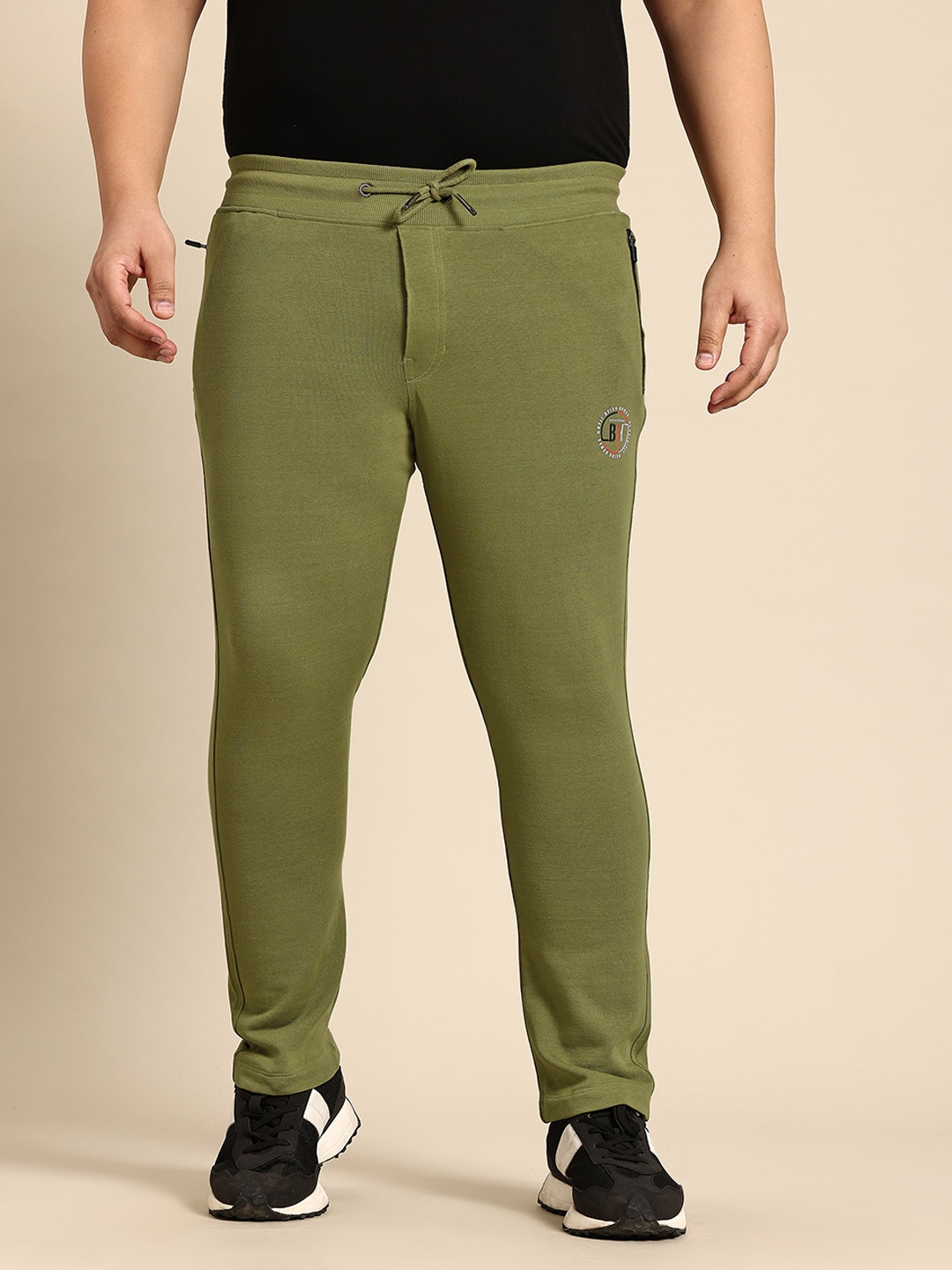 

Being Human Men Pure Cotton Track Pants, Olive