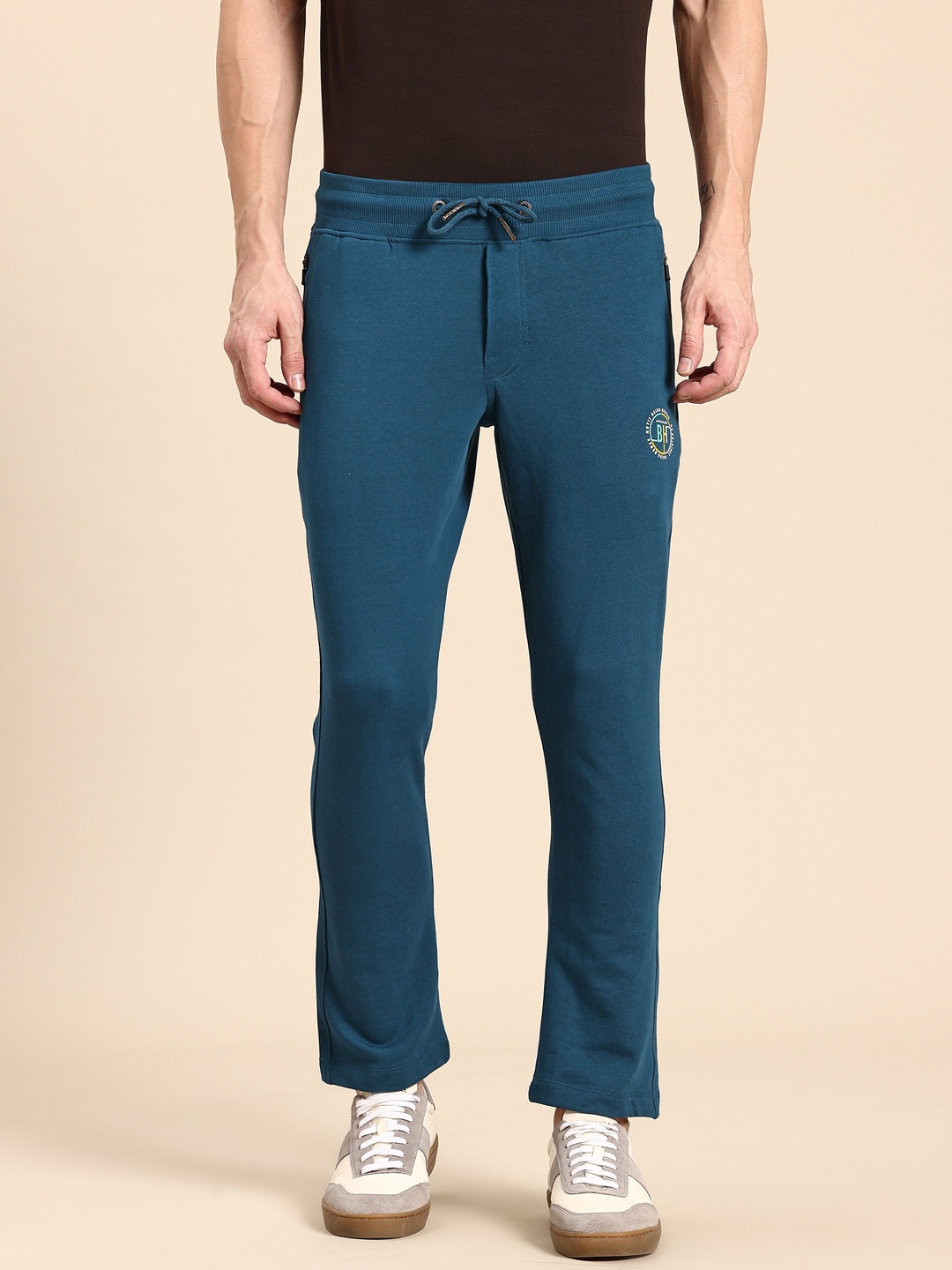 

Being Human Men Pure Cotton Track Pants, Teal