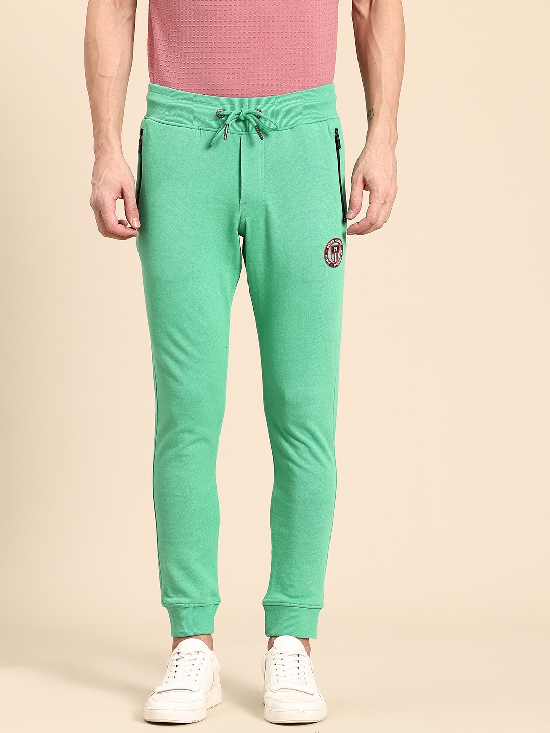 

Being Human Men Pure Cotton Joggers, Green