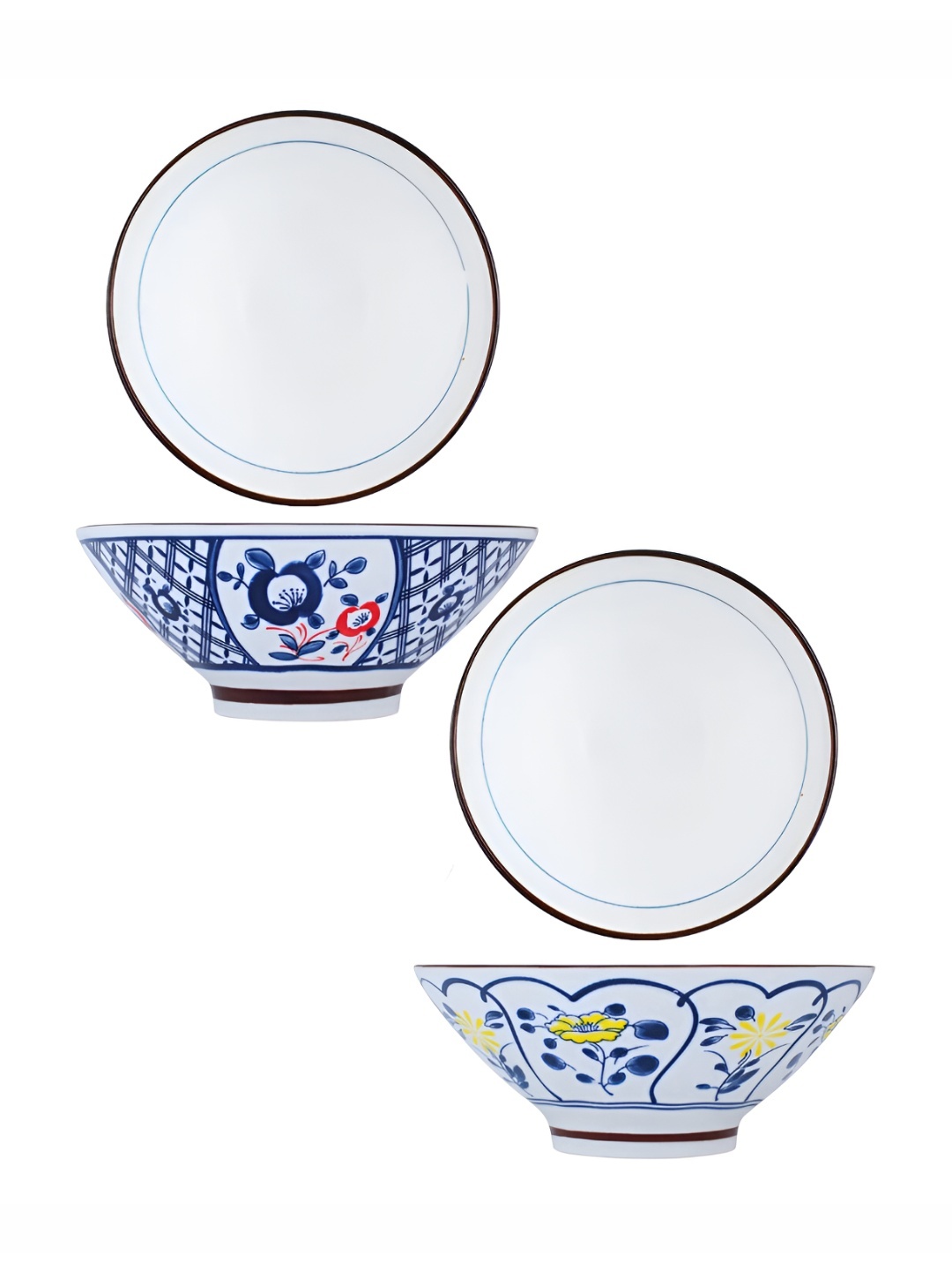 

P-Plus International 2Pcs Blue & White Printed Ceramic Serving Bowls