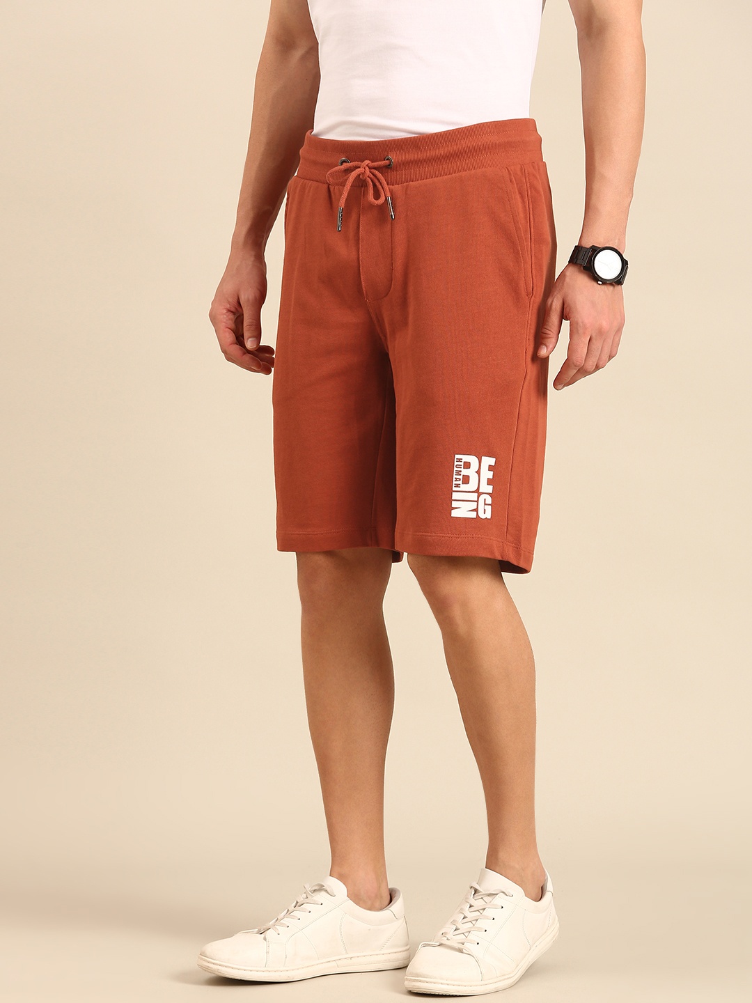 

Being Human Men Pure Cotton Regular Shorts, Rust