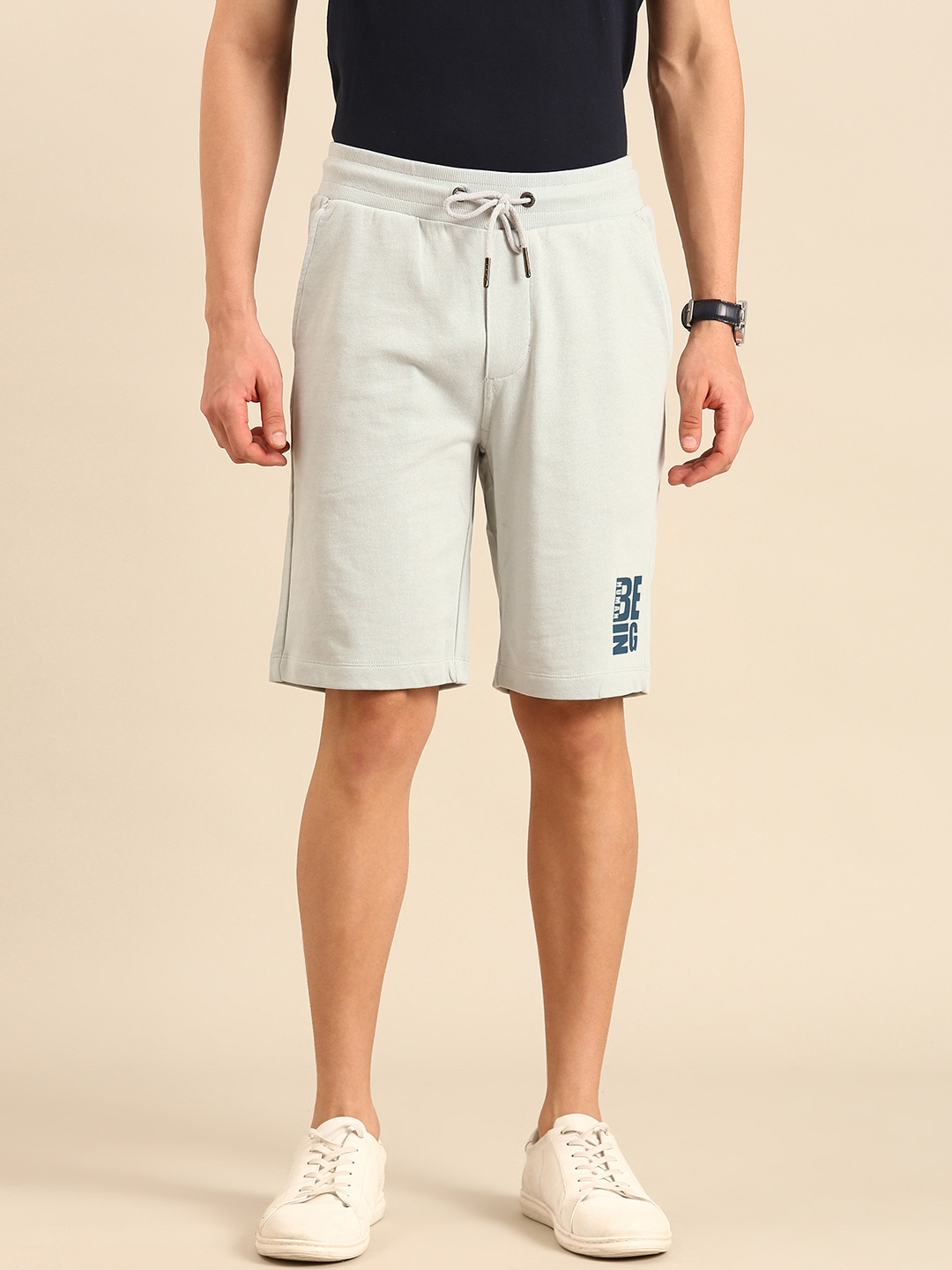 

Being Human Men Pure Cotton Regular Shorts, Grey