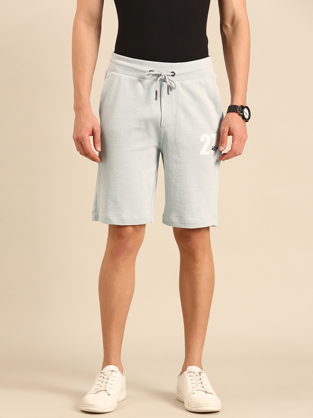 

Being Human Men Pure Cotton Regular Shorts, Grey