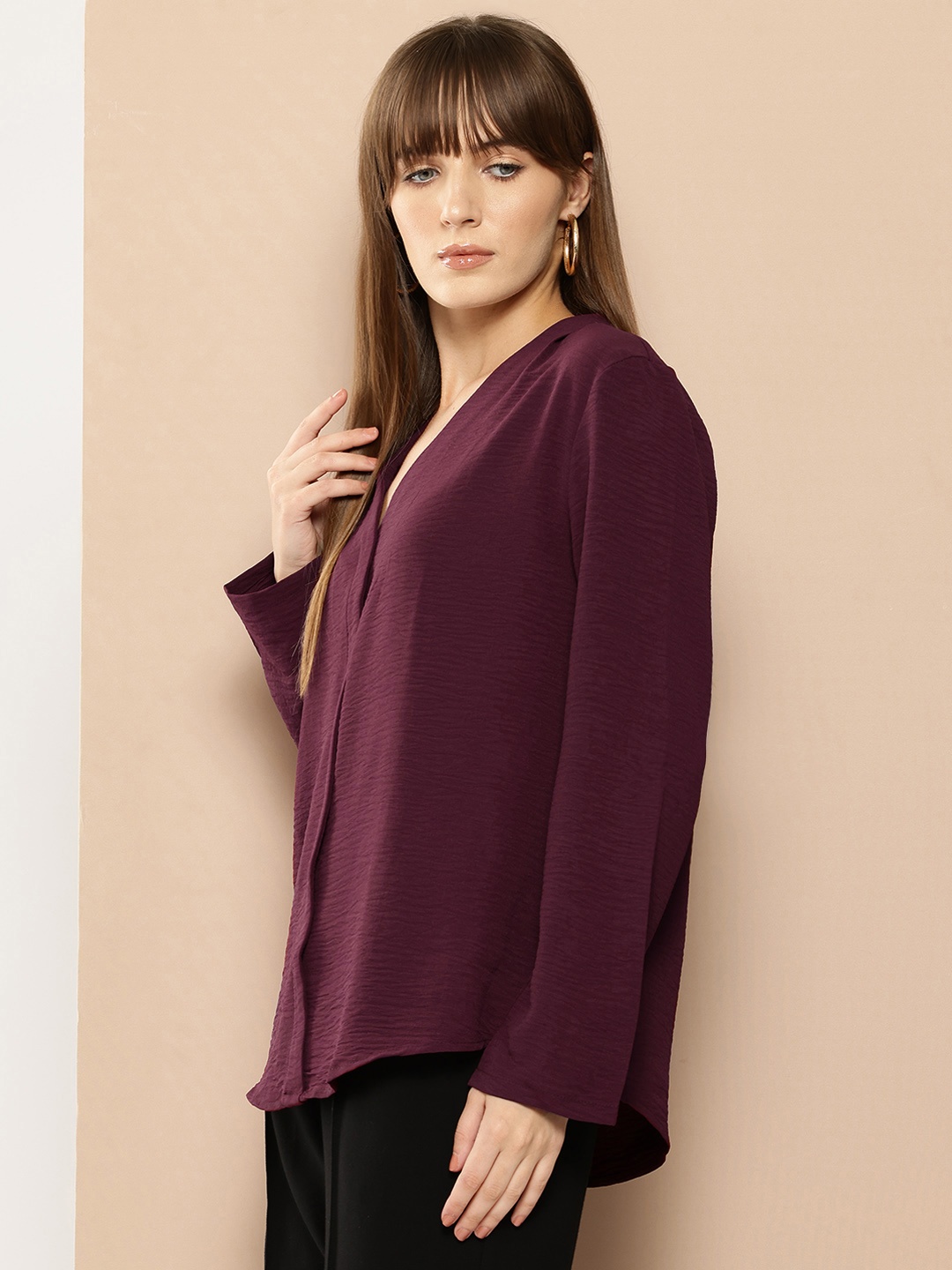 

her by invictus Textured Top, Burgundy