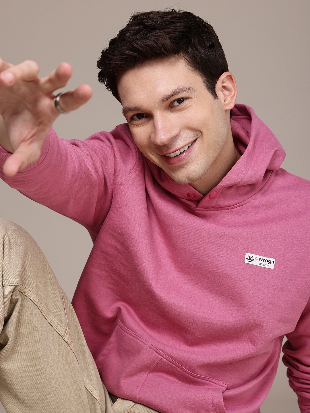 

WROGN Hooded Sweatshirt, Pink