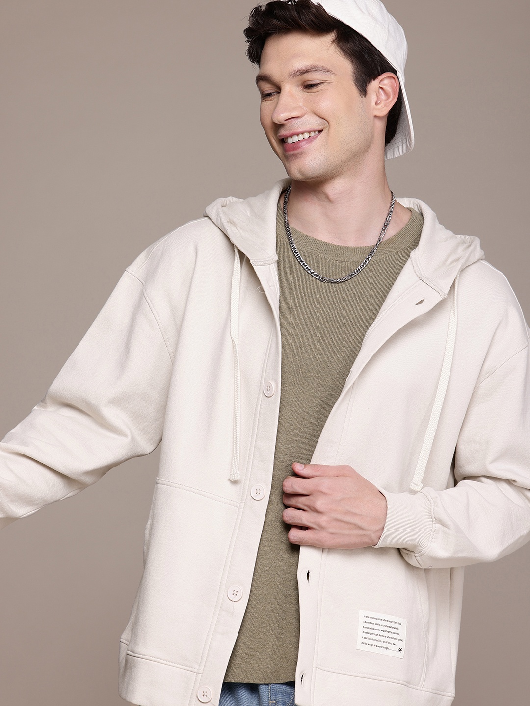 

WROGN Hooded Oversized Sweatshirt, Beige