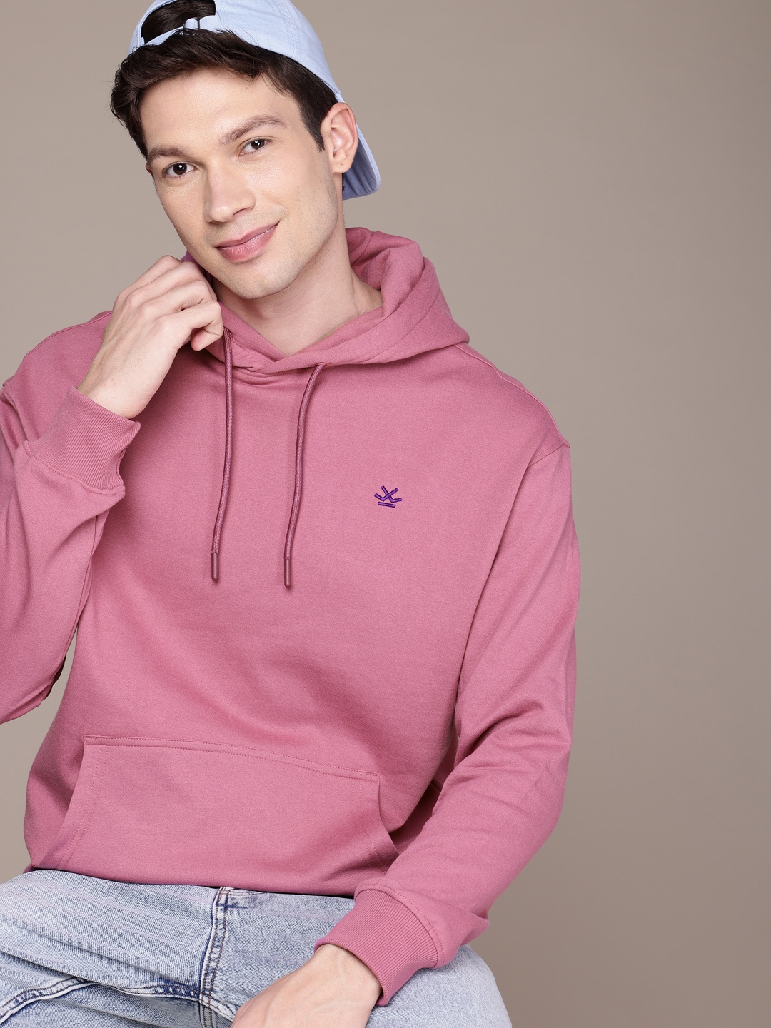 

WROGN Oversized Hooded Sweatshirt, Pink