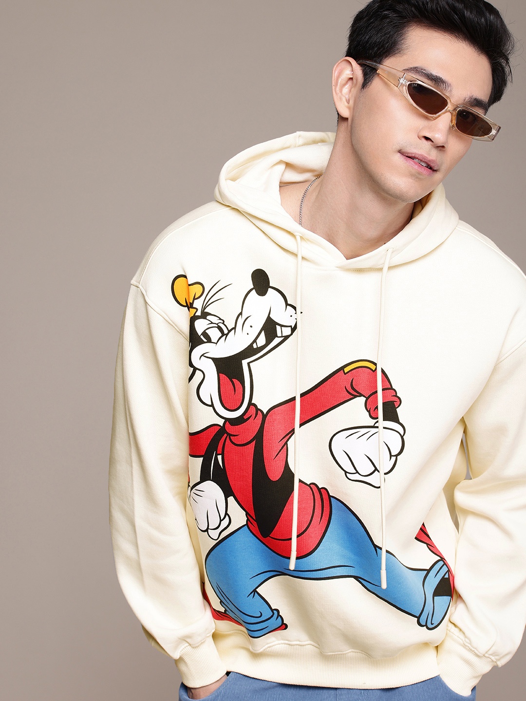 

WROGN Goofy Printed Hooded Oversized Sweatshirt, Off white