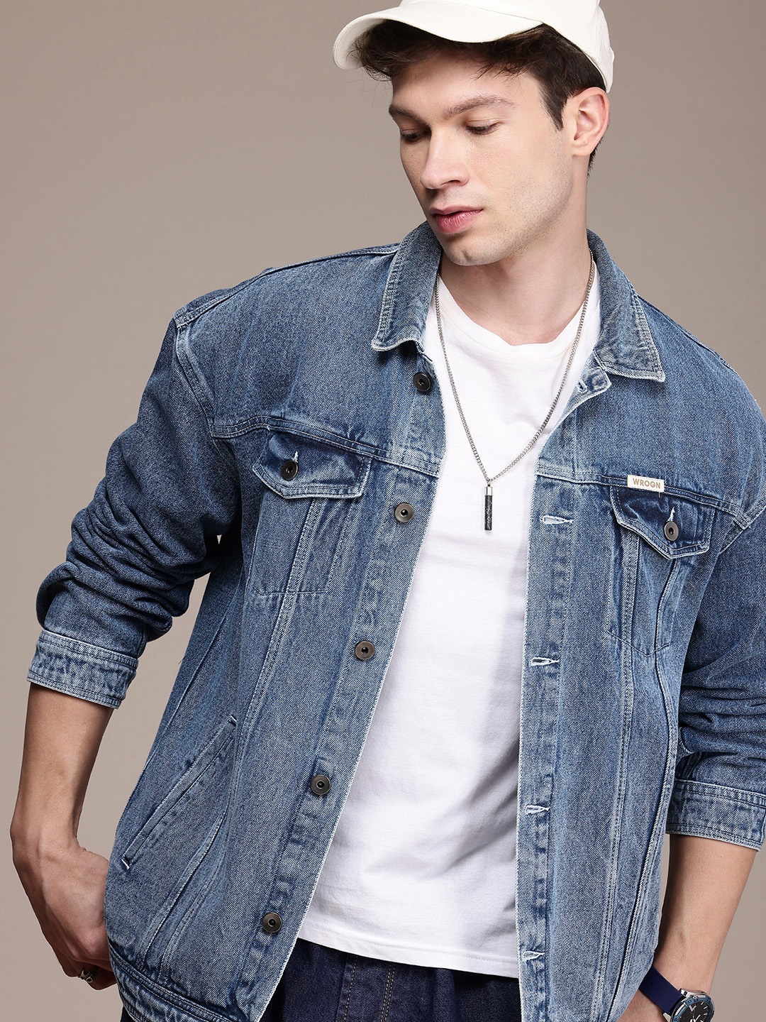

WROGN Pure Cotton Denim Jacket, Blue