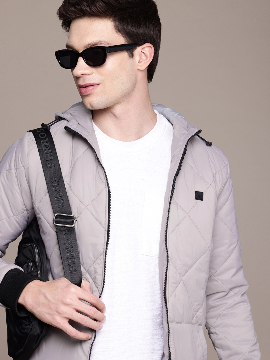 

WROGN Hooded Quilted Jacket, Grey