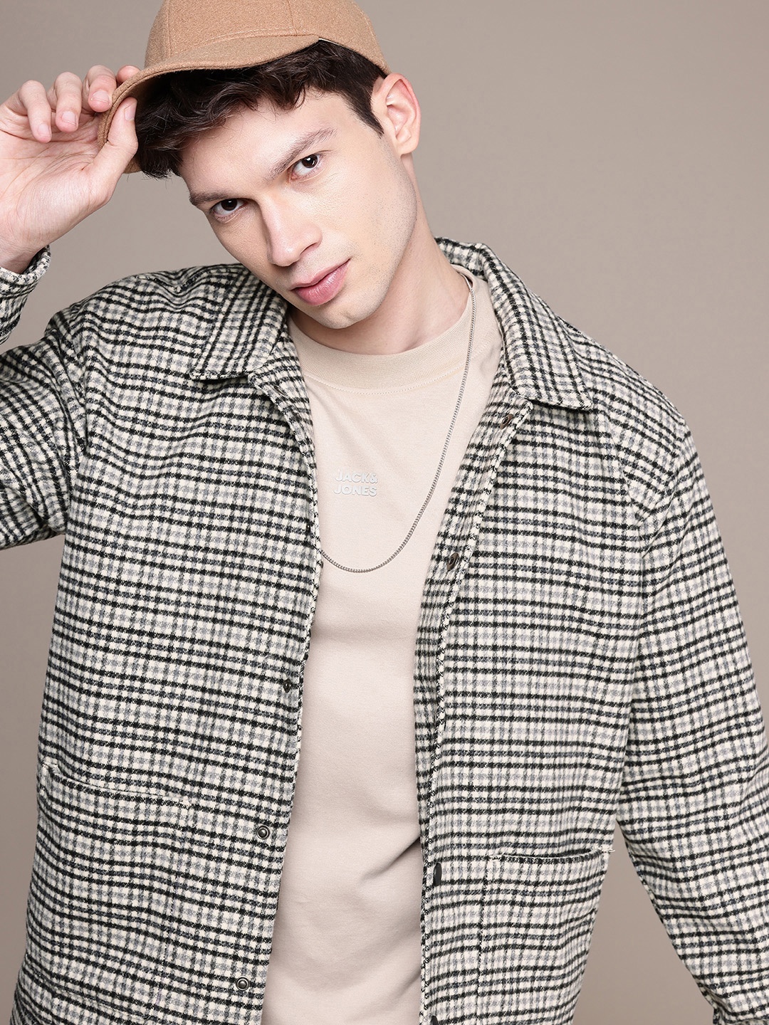 

WROGN Checked Comfort Fit Tailored Jacket, Black