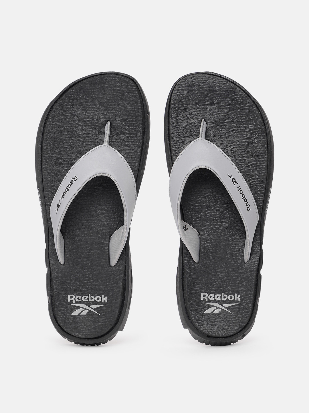 

Reebok Men Brand Logo Printed Thong Flip-Flops, Grey