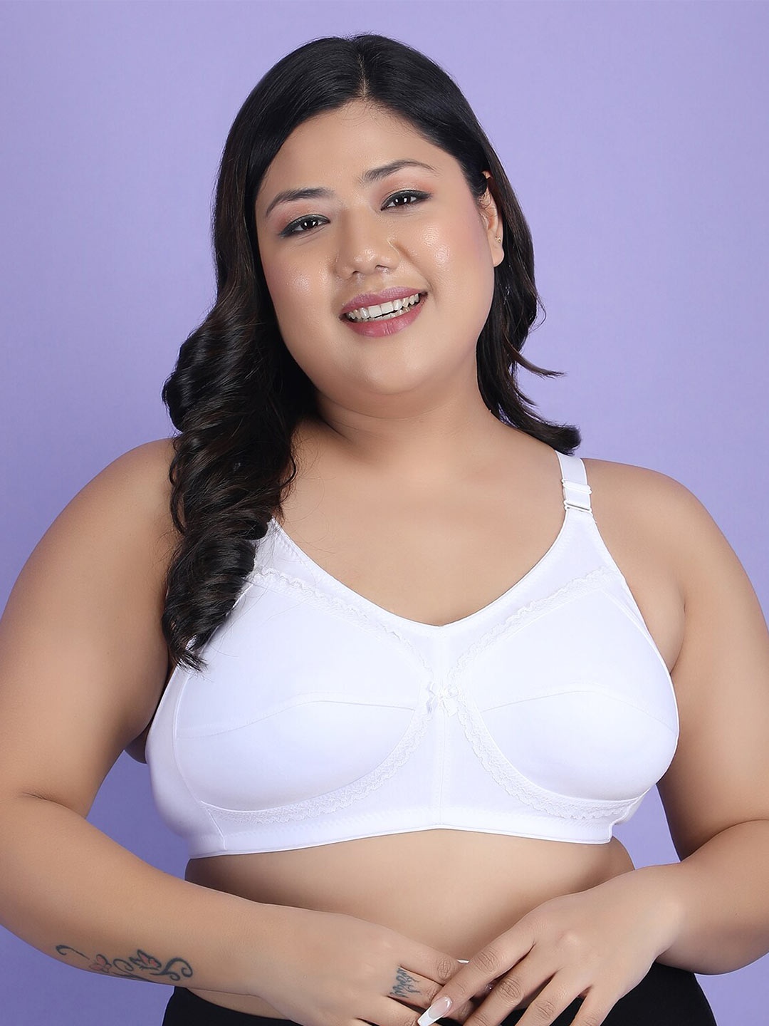 

Klassik Plus Size Full Coverage Bra, White