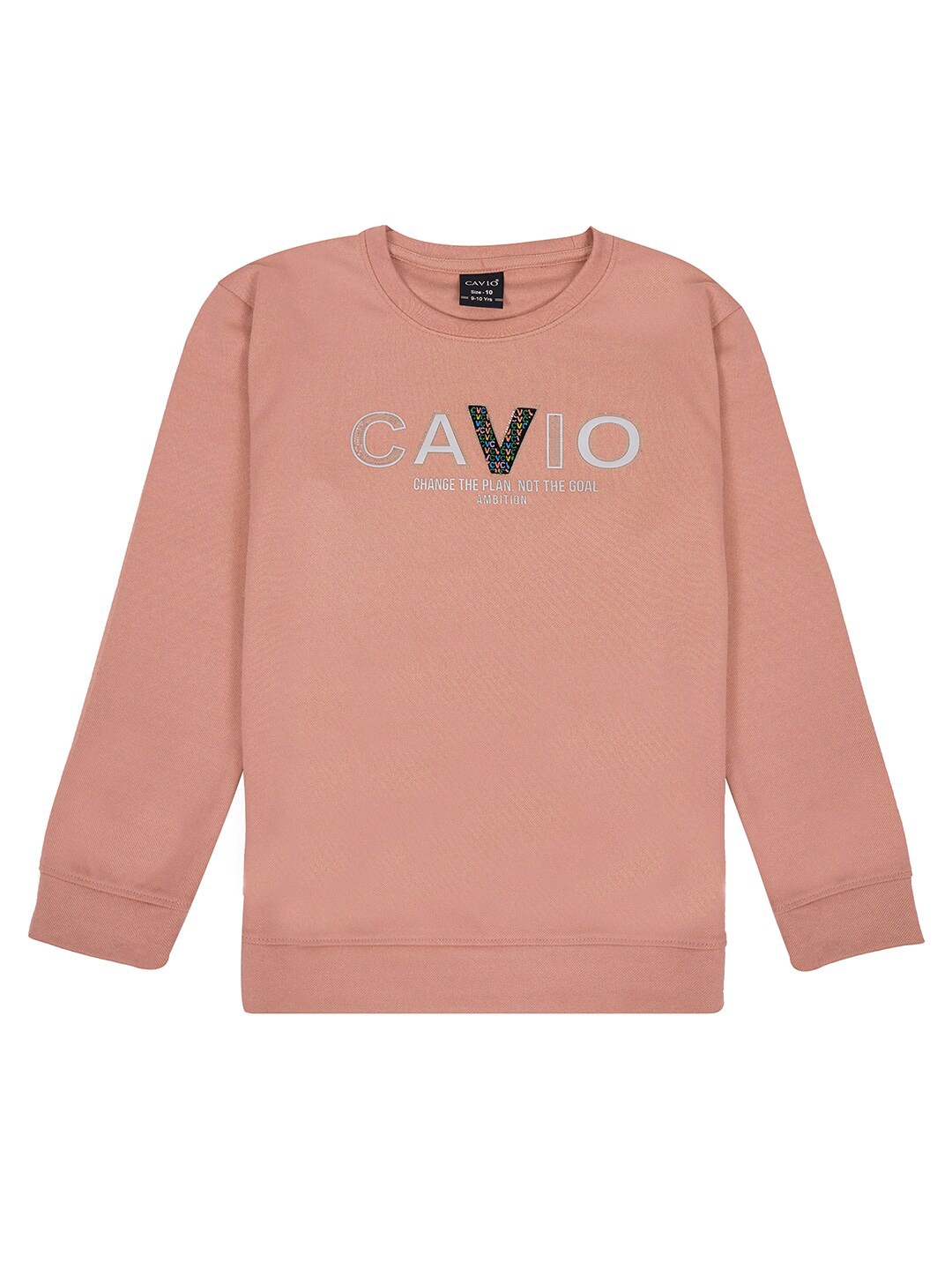 

CAVIO Boys Typography Printed Round Neck Cotton Pullover Sweatshirt, Pink