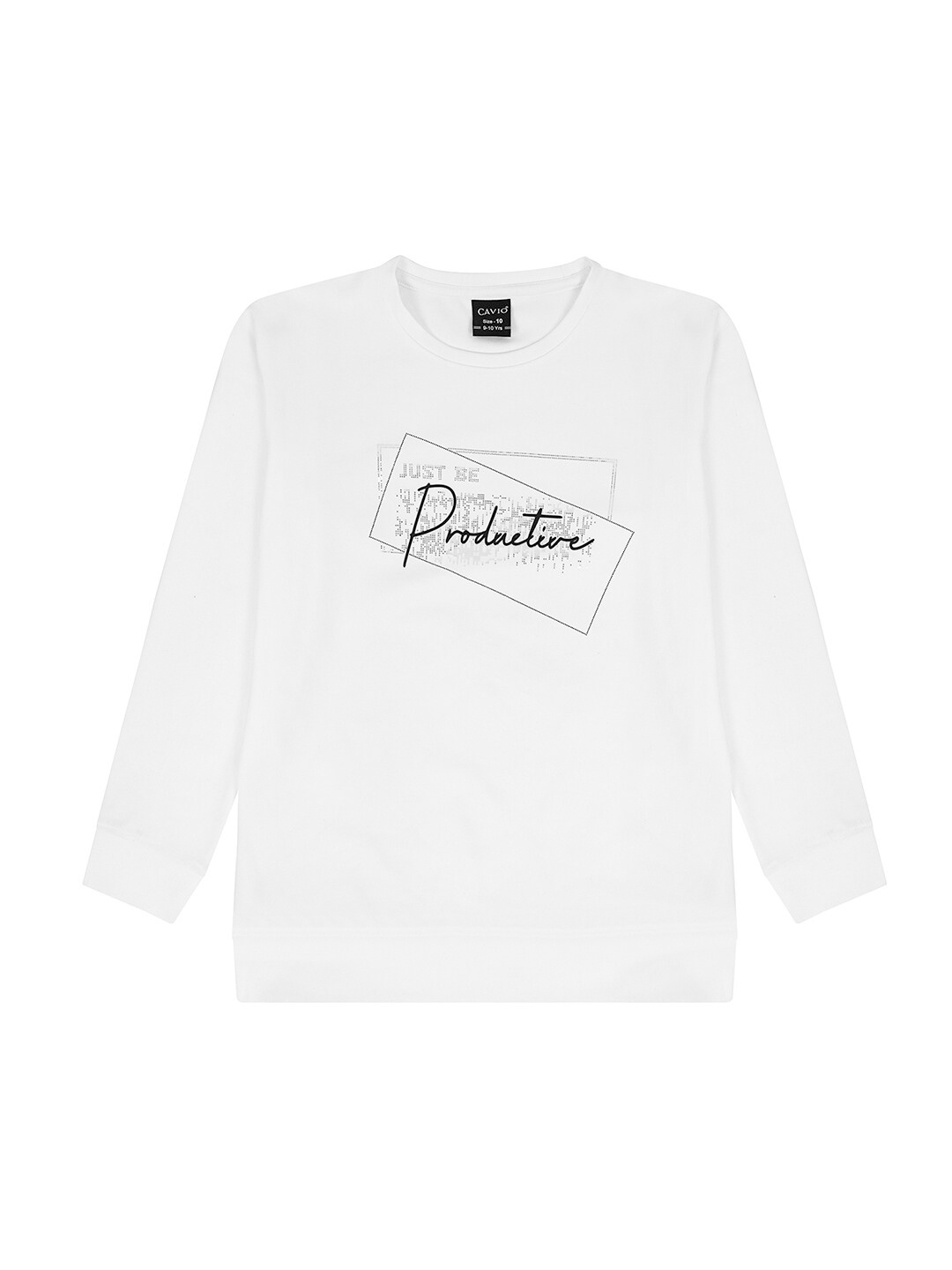 

CAVIO Boys Typography Printed Round Neck Cotton Pullover Sweatshirt, White