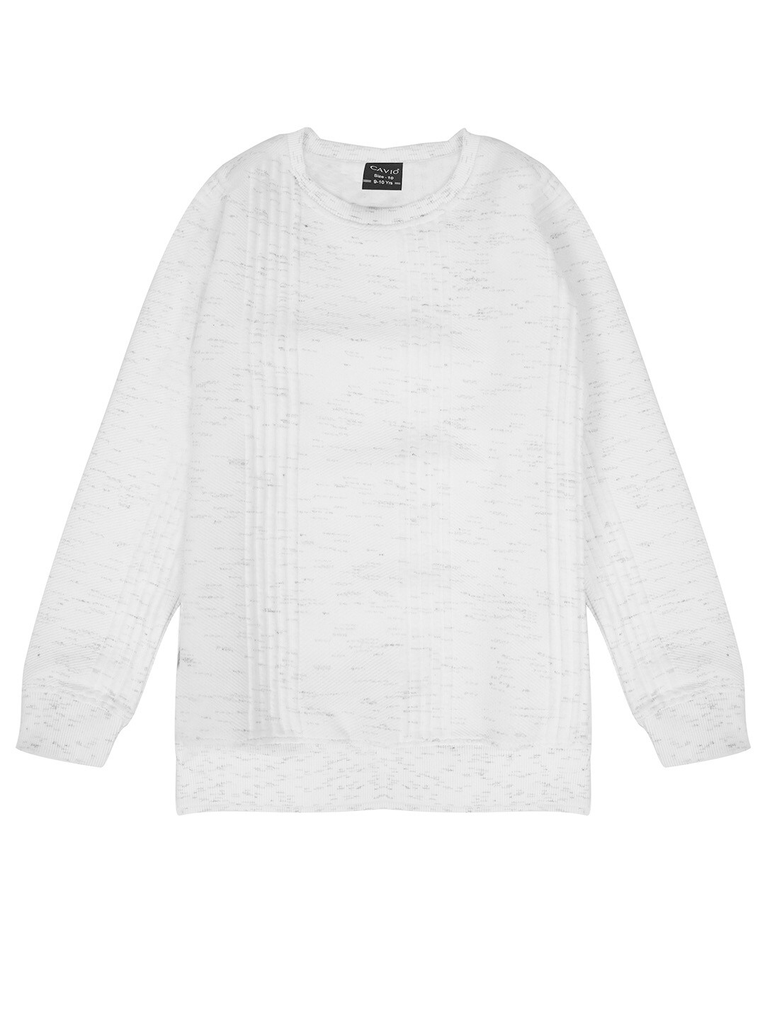 

CAVIO Boys Round Neck Cotton Pullover Sweatshirt, White