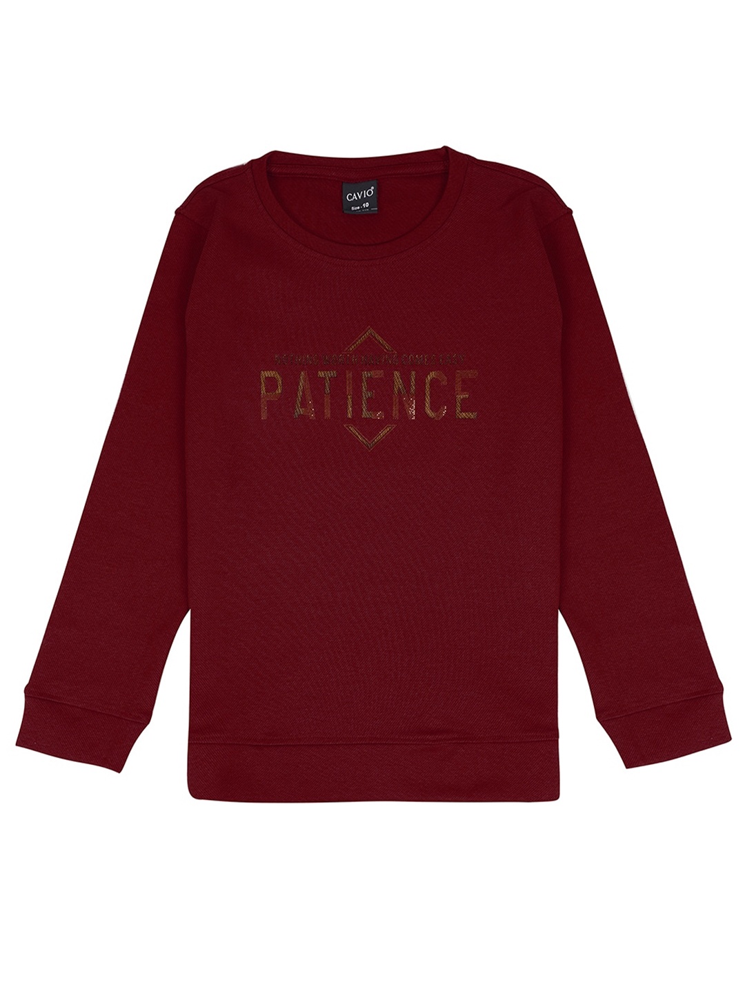 

CAVIO Boys Typography Printed Round Neck Cotton Pullover Sweatshirt, Maroon