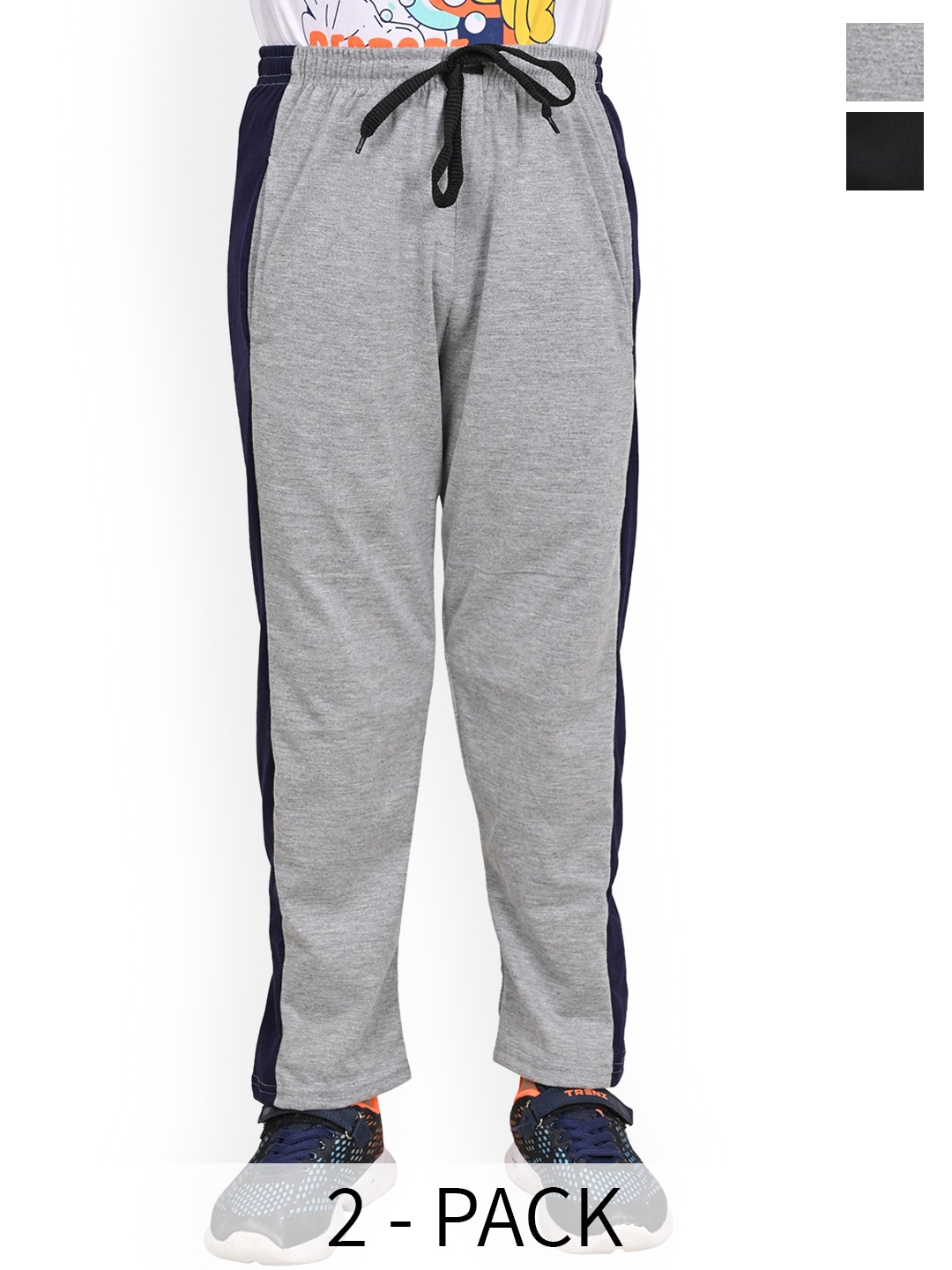 

BAESD Boys 2-Pcs Pure Cotton Track Pants, Black