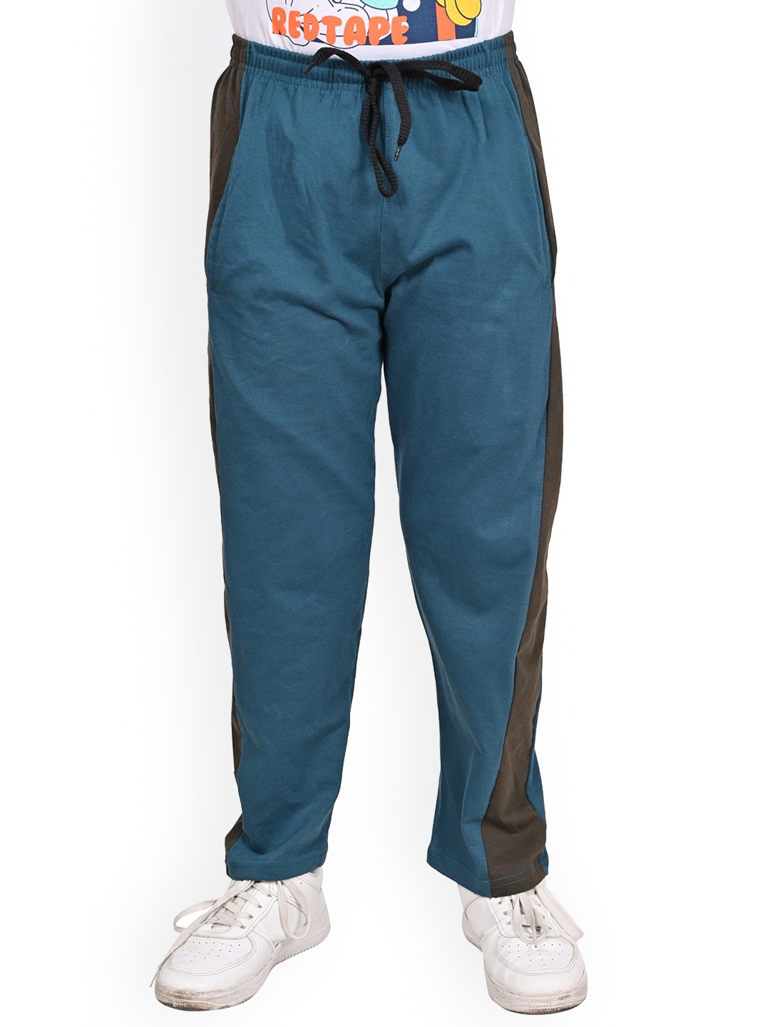 

BAESD Boys Cotton Track Pants With Side Patta, Green