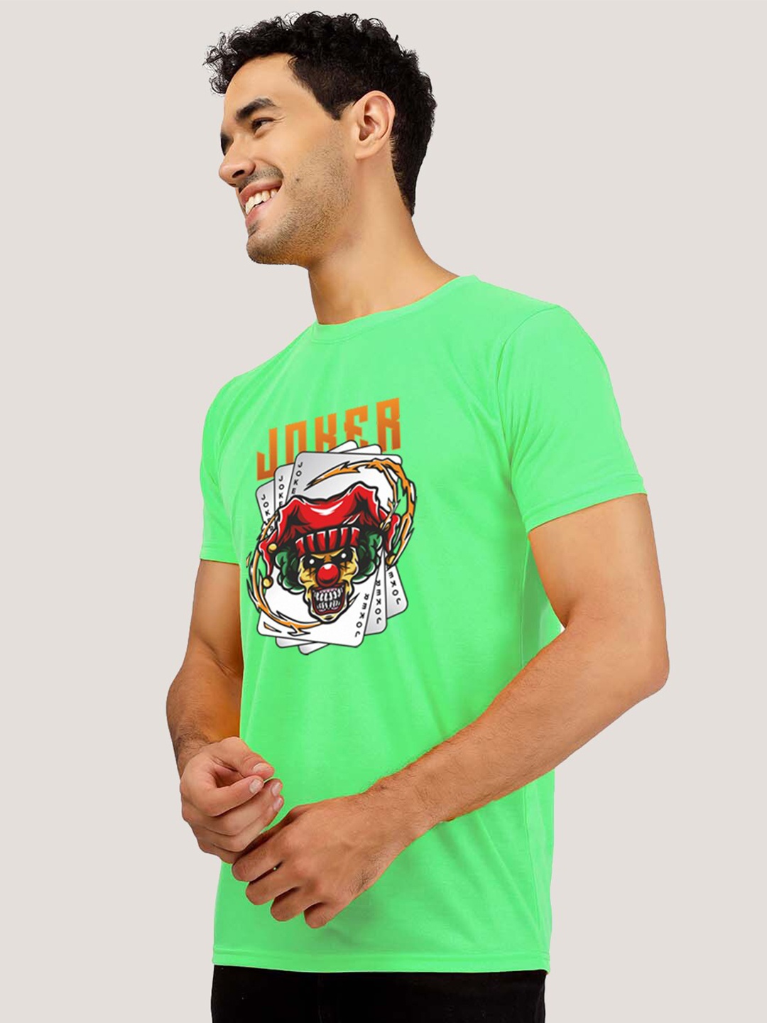 

Greylongg Graphic Printed Round Neck T-Shirt, Green