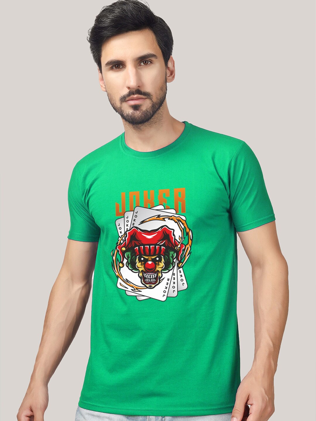 

Greylongg Graphic Printed Round Neck T-Shirt, Green