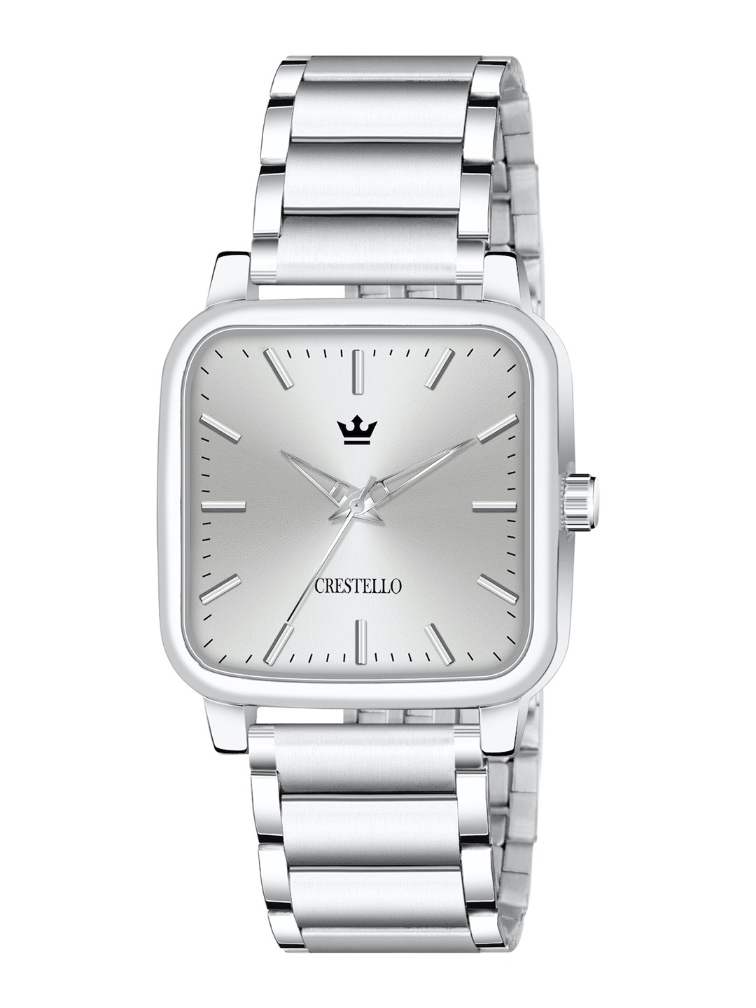 

CRESTELLO Men Dial & Stainless Steel Bracelet Style Straps Analogue Watch CR-GS034-SLV-CH, Silver