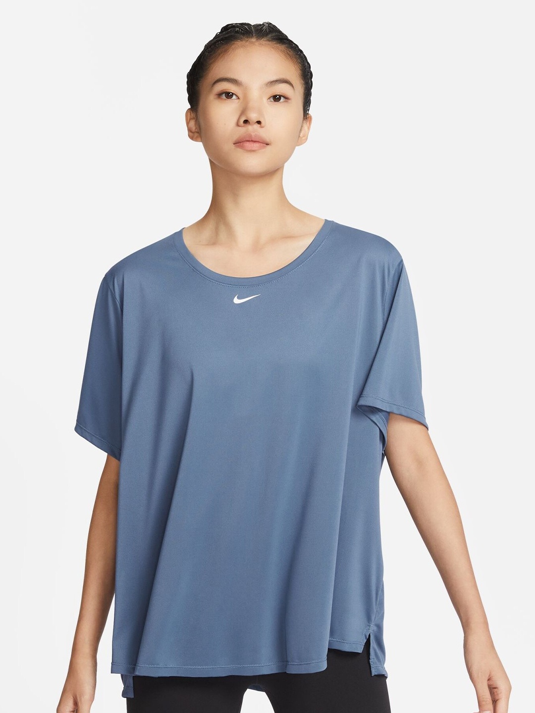 

Nike Dri-FIT One Women's Standard-Fit Short-Sleeve Top (Plus Size), Blue