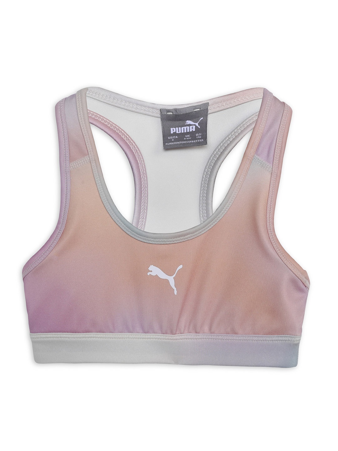 

Puma Lightly Abstract Printed Padded Full Coverage Workout Bra, Beige