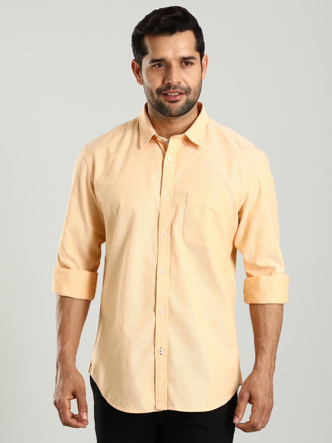 

Indian Terrain Men Classic Slim Fit Opaque Casual Shirt, Yellow