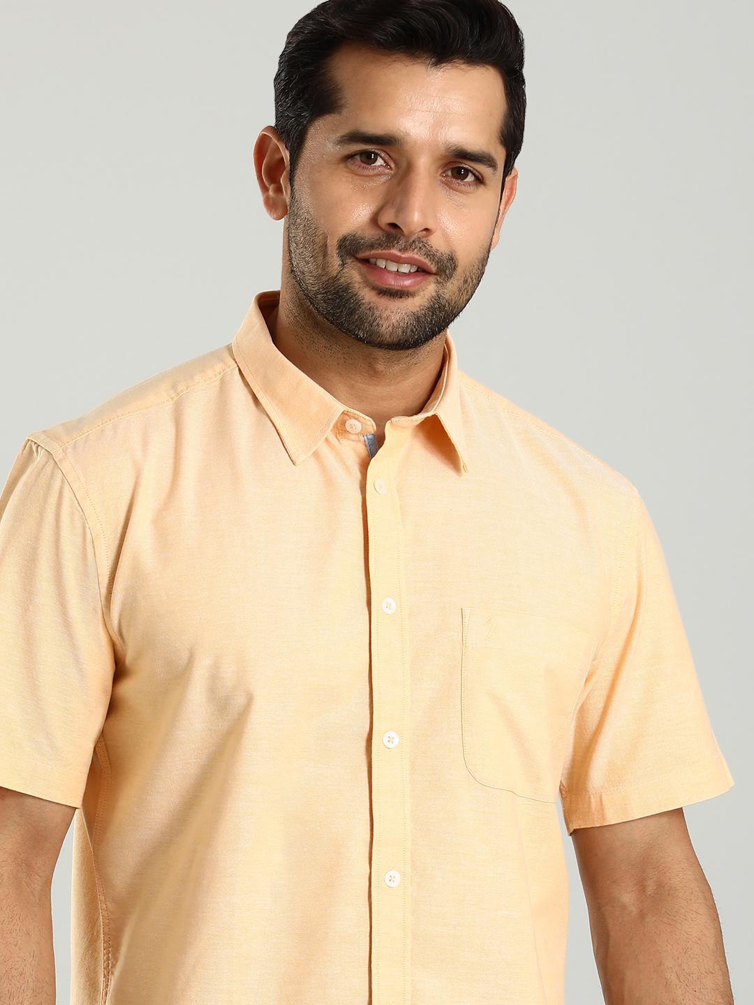 

Indian Terrain Classic Spread Collar Slim Fit Cotton Casual Shirt, Yellow