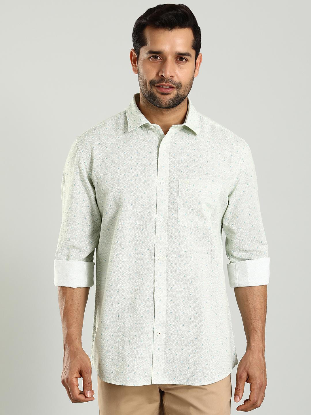 

Indian Terrain Abstract Printed Classic Slim Fit Opaque Casual Shirt, Green