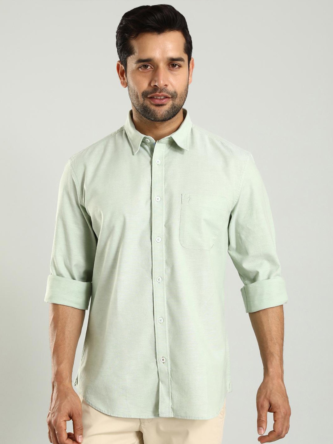 

Indian Terrain Classic Slim Fit Casual Shirt, Green